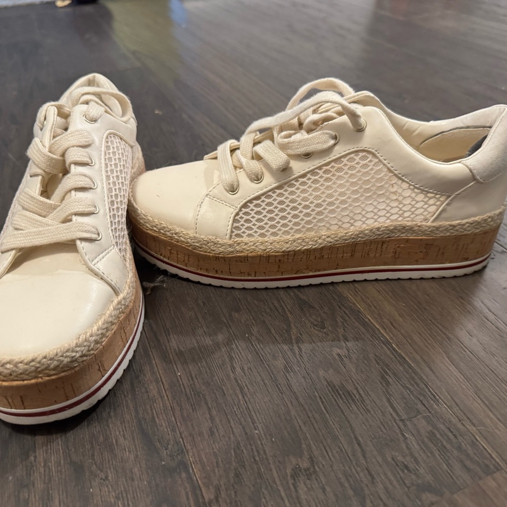 Cream Platform Sneakers